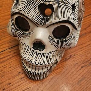 Decorative Skull with Black Patterns